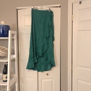 Emerald Jacquard High/Low Wrap Skirt - CHELSEA28